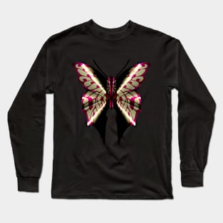 Fantasy Butterfly  with Golden Glow Wings Long Sleeve T-Shirt